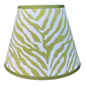 Contemporary Handmade Green Zebra Print Lampshade