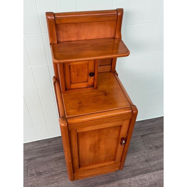 Wood Tall Antique Wooden Nightstand, 1930s For Sale - Image 7 of 14