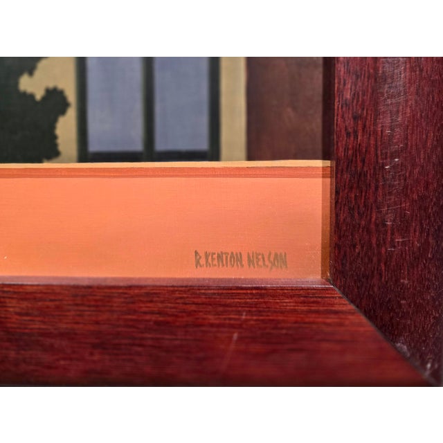 1990s R. Kenton Nelson—Pasadena Light on the House Beyond the Wall—Architectural Oil Painting For Sale - Image 5 of 14