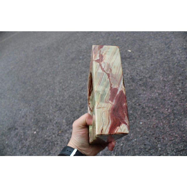 Gemstone Minimalist Square Green Onyx and Marble Ashtray, 1950s For Sale - Image 7 of 9