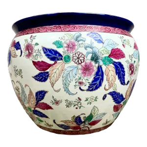 Mid-Century Chinese Chinoiserie Porcelain Fish Bowl