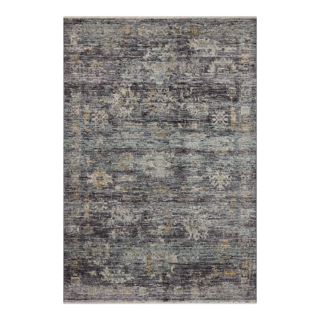 Jean Stoffer x Loloi Katherine Ink / Jade 7'-10" x 10' Area Rug For Sale