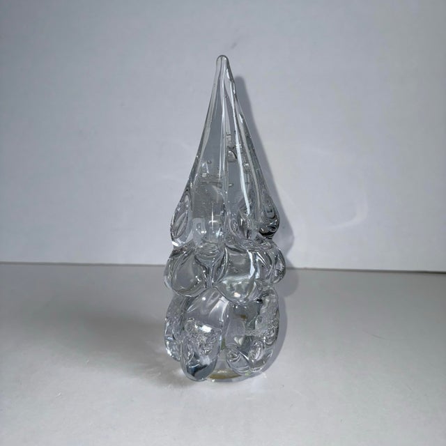 Transparent Vintage Art Glass Christmas Tree Sculpture Clear Bubbles For Sale - Image 8 of 12
