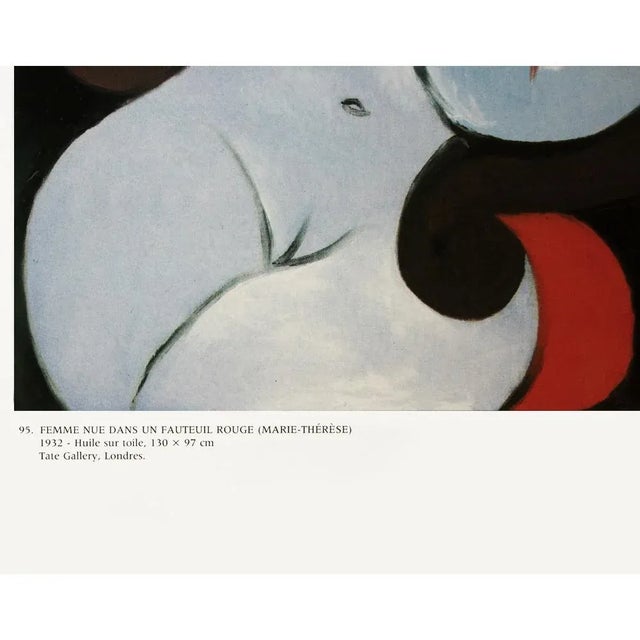 Pablo Picasso 1985 After Pablo Picasso "Nude Seated on a Red Chair", First Edition Parisian Full-Color Print For Sale - Image 4 of 12