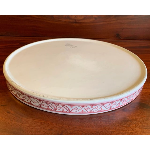 White Vintage Hand Painted Ceramic Serving Tray From Portugal For Sale - Image 8 of 12