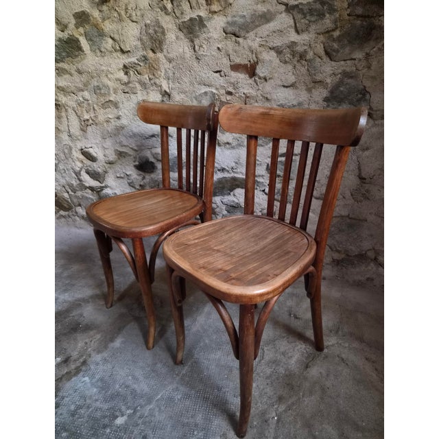 Vintage French Bistro Chairs by Mahieu & Guillaume, 1930s, Set of 4 For Sale - Image 9 of 18