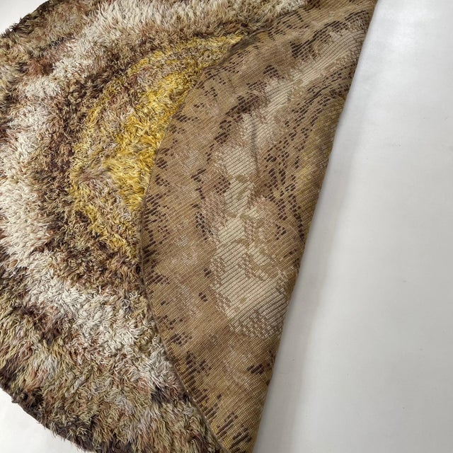 Scandinavian Pop Art Psychedelic Batik High Pile Rya Rug, 1970s For Sale - Image 16 of 18