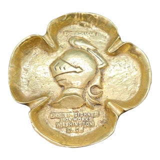 Vintage Brass Clover-Shaped Trinket Dish or Ashtray Made by Gighner Iron Works in Washington, D. For Sale
