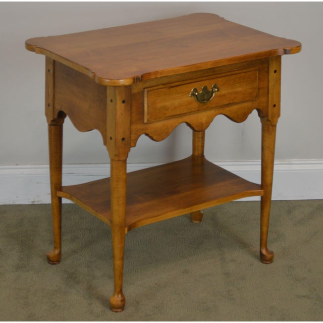 Ethan Allen Circa 1776 Collection One Drawer Maple Side Table or