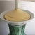 Mid-20th Century Hand-Painted Green & White Chinoiserie Porcelain Lamp For Sale - Image 4 of 12