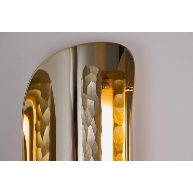 Gold Oblong Silex Brut Wall Lamp by Jennifer Midoz For Sale - Image 8 of 11