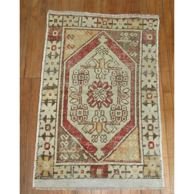 Shabby Chic Vintage Rustic Turkish Rug - 2'7" x 3'11" For Sale - Image 3 of 5