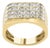 10K Yellow Gold 1.00 Cttw Diamond Multi Row Mens Ring Band - Size 9 For Sale