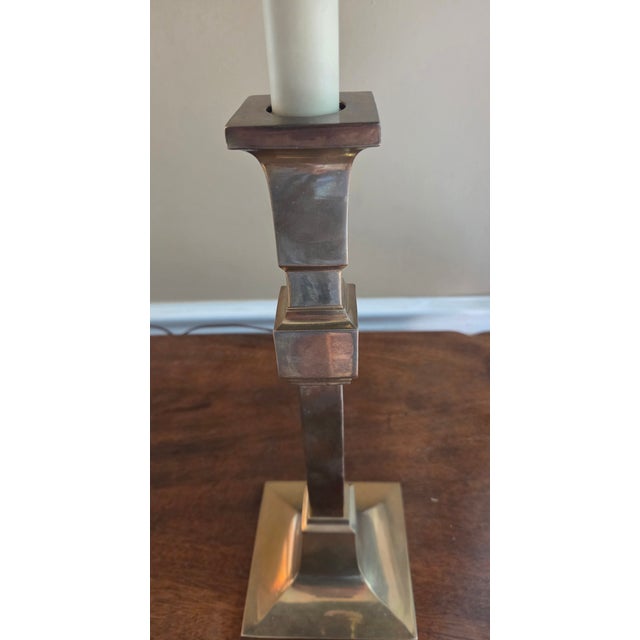 Mid-Century Modern Vintage Brass Chapman Table Lamp For Sale - Image 3 of 13