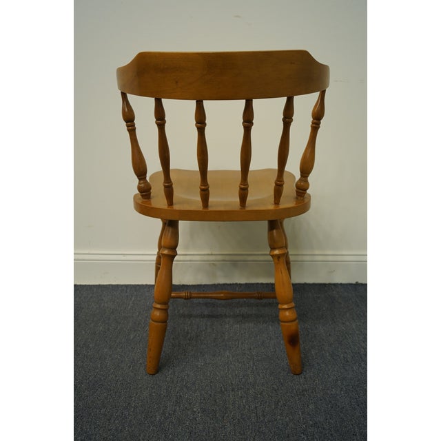 High End Vintage Solid Hard Rock Maple Colonial Early American Pub Style Side Chair For Sale In Kansas City - Image 6 of 8