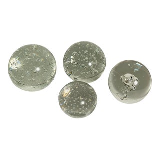 Set of 4, Vintage Controlled Bubbles Paperweights Set For Sale
