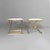 Italian modern Stools in golden metal and white fabric, 1980s Set of two stools with padded rectangular seat covered in...