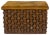 Charming and unusual American folk art petit footstool. Constructed of spools and topped with a golden velvet platform.