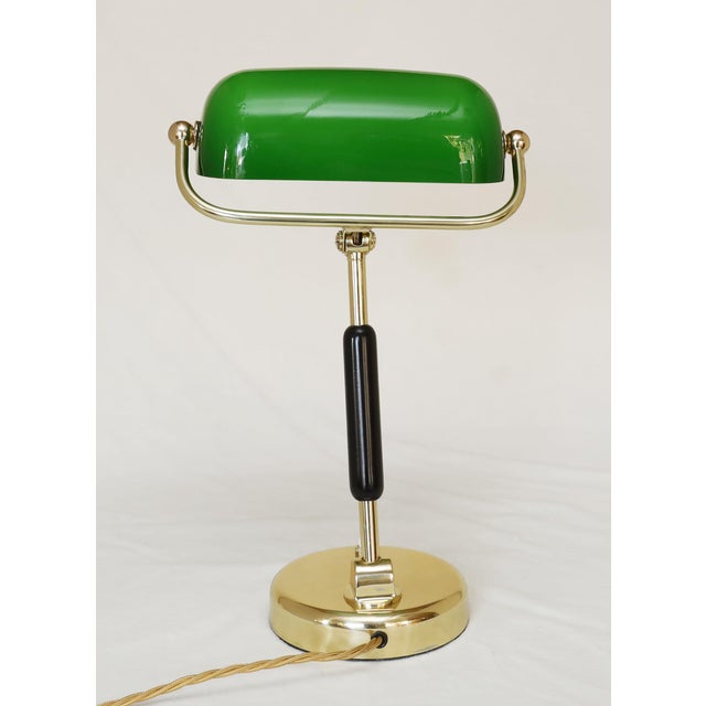 Brass and Glass Office Lamp, 1920s For Sale - Image 6 of 15