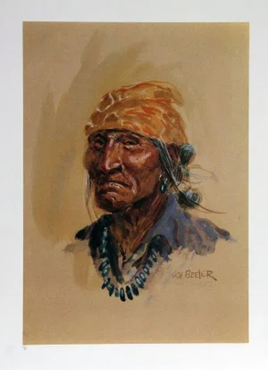 Joe Beeler, "Navajo," Lithograph
