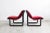 1960s Knoll Aluminum Sling Lounge Chairs by Bruce Hannah and Andrew Morrison in Crushed Red Velvet 1960s For Sale - Image 5 of 8