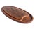 Offered is an elongated oblong carving / charcuterie board made of staved Teak wood with an end grain butcher-block inlay...