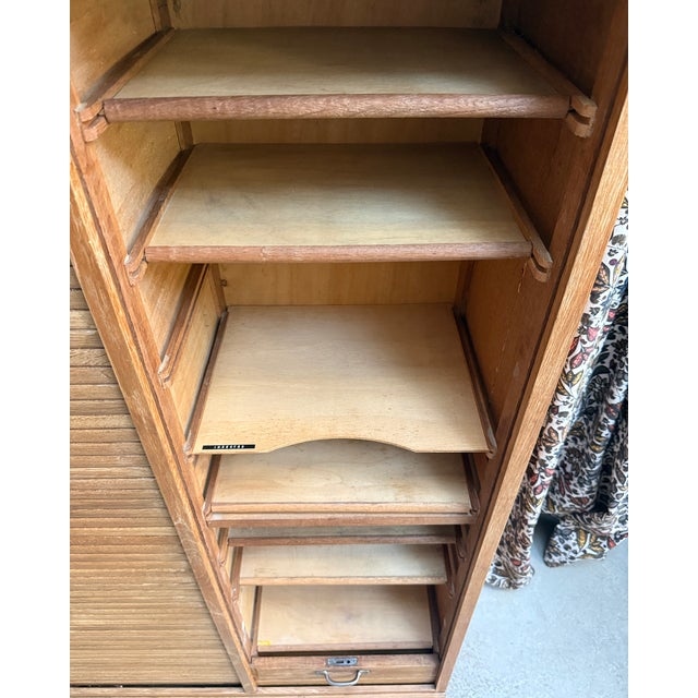 Double Tambour Door Filing Cabinet, 1950s For Sale - Image 13 of 16