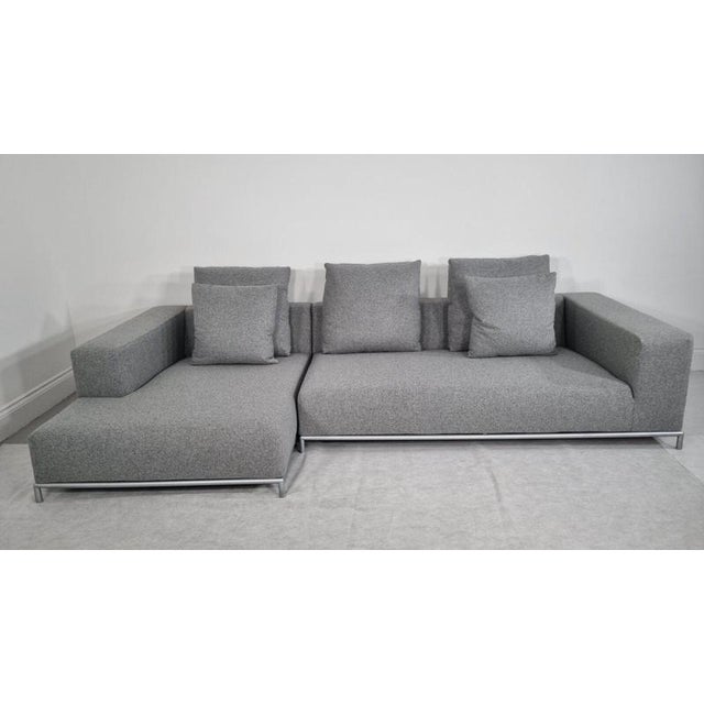 2000 - 2009 George L-Shaped Sectional in Mid-Grey Lambswool by Antonio Citterio for B&B Italia For Sale - Image 5 of 7