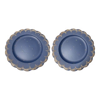 Mid 20th Century Two Emilia Castillo Ceramic and Silver Inlay Plates For Sale