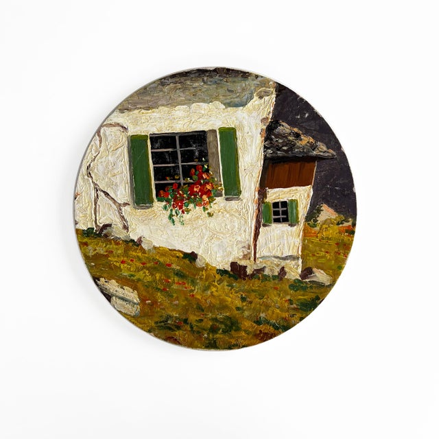 2020s "Mountain Chalet" Original Wall Art Composition of Decorative Plates Painting Installation - Set of 8 For Sale - Image 5 of 18