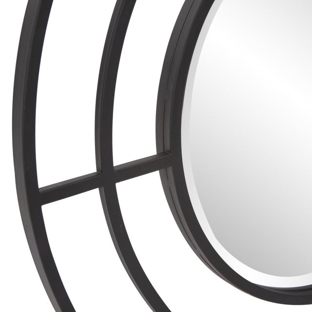 Kenneth Ludwig Chicago Bullseye Round Iron Mirror For Sale - Image 4 of 7