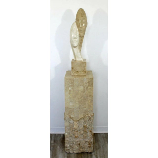 1980s Contemporary Modern Composite Faux Marble Table Sculpture by Austin Prod For Sale - Image 4 of 13