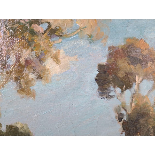 1950s Vintage Plein Air Oil Painting 1950s California Bay Area Coastal Scene For Sale - Image 5 of 10