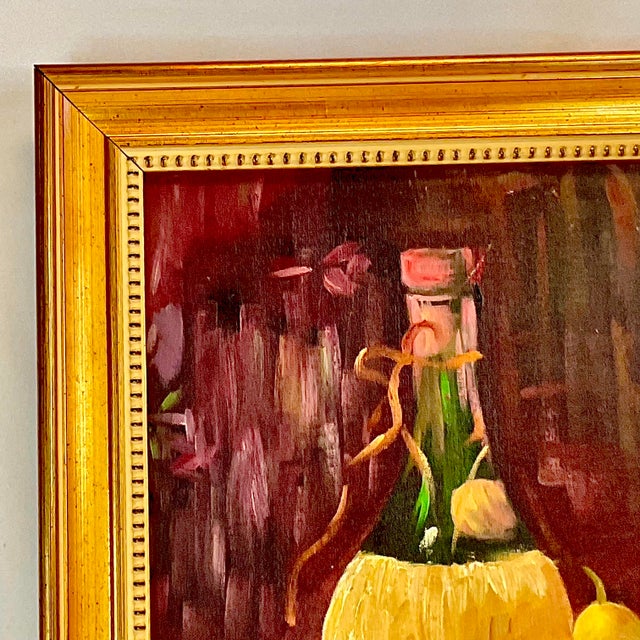 1960s 1969 Vintage Boho Chic Original Still Life Oil Painting, Artist Signed, Framed For Sale - Image 5 of 10