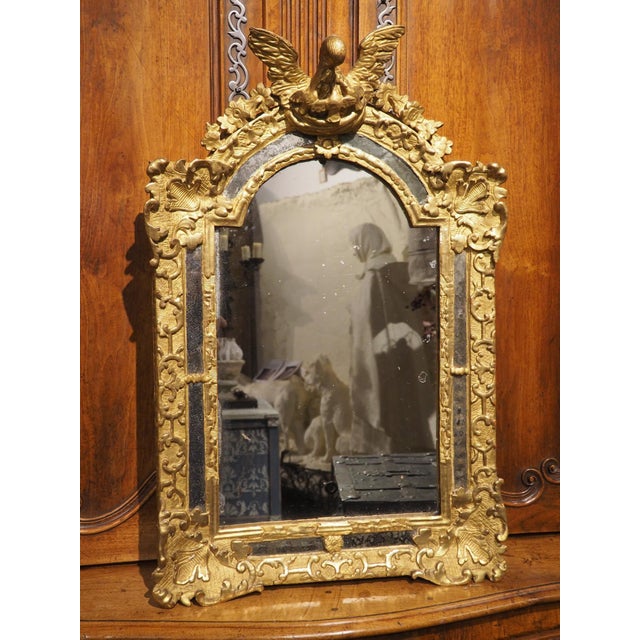 18th Century French Parecloses Giltwood Mirror, the Pelican in Her Piety For Sale - Image 13 of 15