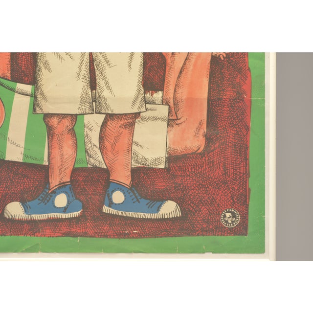 Film poster "football fanatics on the sidelines" graphic designer r. Paris 1961 for veb progress film. In an aluminum...