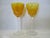Art Deco Bohemian Canary Yellow Cased Cut to Clear Vintage Wine Glasses - a Pair For Sale - Image 3 of 13