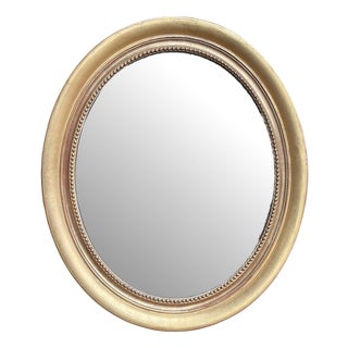 Louis XVI Oval Mirror with Gold Leaf For Sale