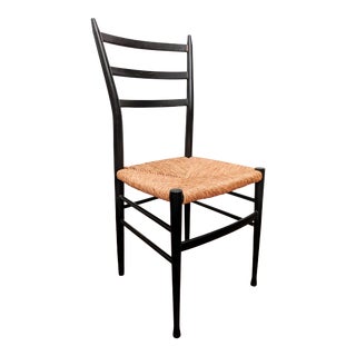 Gio Ponti-Style Superleggera-Style Woven Rope Chair For Sale