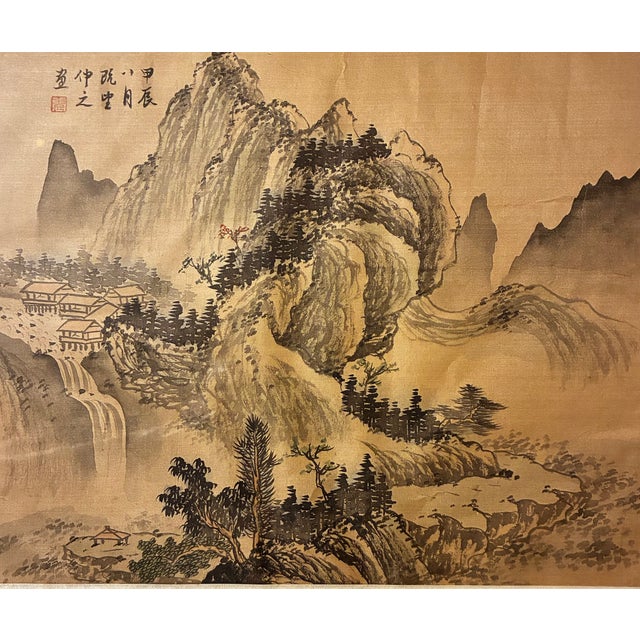 1950s A Pair of Chinese Paintings, Ink and Color on Silk, 20th Century, Signed For Sale - Image 5 of 14
