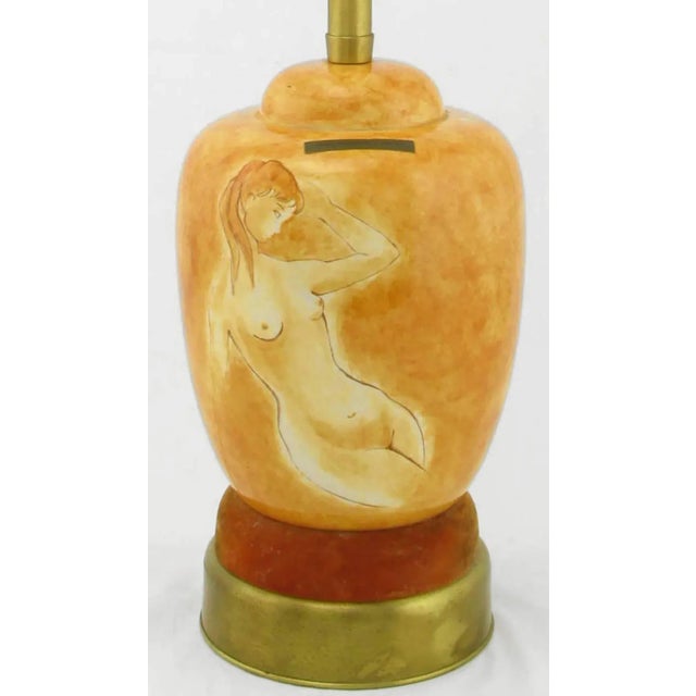 1950s Sèvres Porcelain Hand-Painted Female Nude Table Lamps - a Pair For Sale - Image 5 of 9