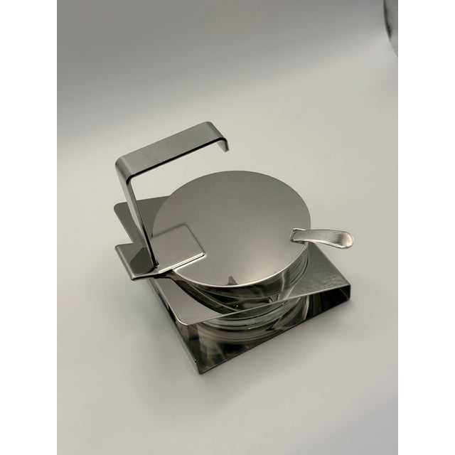 Sleek Pintinox Prima Collection formaggera, crafted in Italy from nickel-free stainless steel with a clear glass bowl (200...