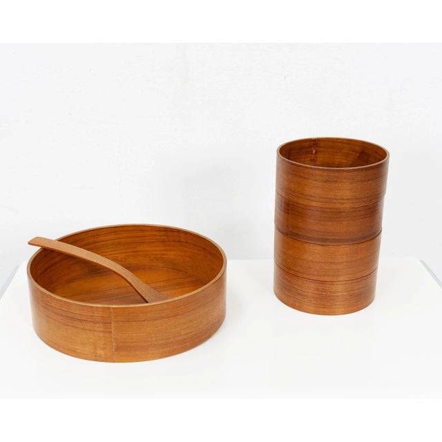Vintage Teak Salad Serving Set, 1960s, Set of 6 For Sale - Image 4 of 8
