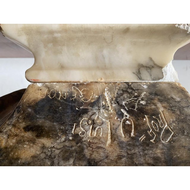 Italian Artist, Large Bust of a Girl, 20th Century, Marble For Sale - Image 5 of 9