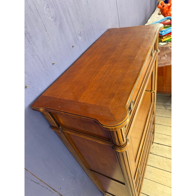 1910 French Louis XVI Walnut Secretary Desk For Sale - Image 11 of 12