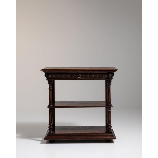 19th Century France Brown Wood Console Table For Sale - Image 4 of 11