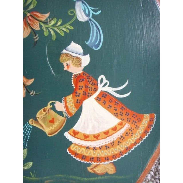 Mid 20th Century Vintage Dutch Hand Painted Wall Hanging Wooden Cutting Board For Sale - Image 5 of 9