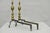 Antique English Federal Brass Branch Leg Cast Iron Fireplace Andirons - A Pair For Sale - Image 11 of 12
