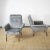 Set of Italian Armchairs in Grey Velvet, 1960s, in Restored conditions. Designed 1960 to 1969