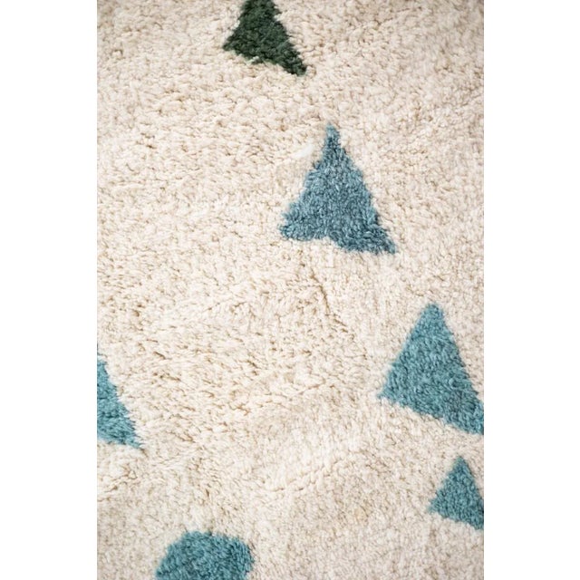 Not Yet Made - Made To Order Natural White Moroccan Wool Rug With Forest Green, Olive Green, Celery, Teal and Aquamarine - 9x12 Ft For Sale - Image 5 of 9